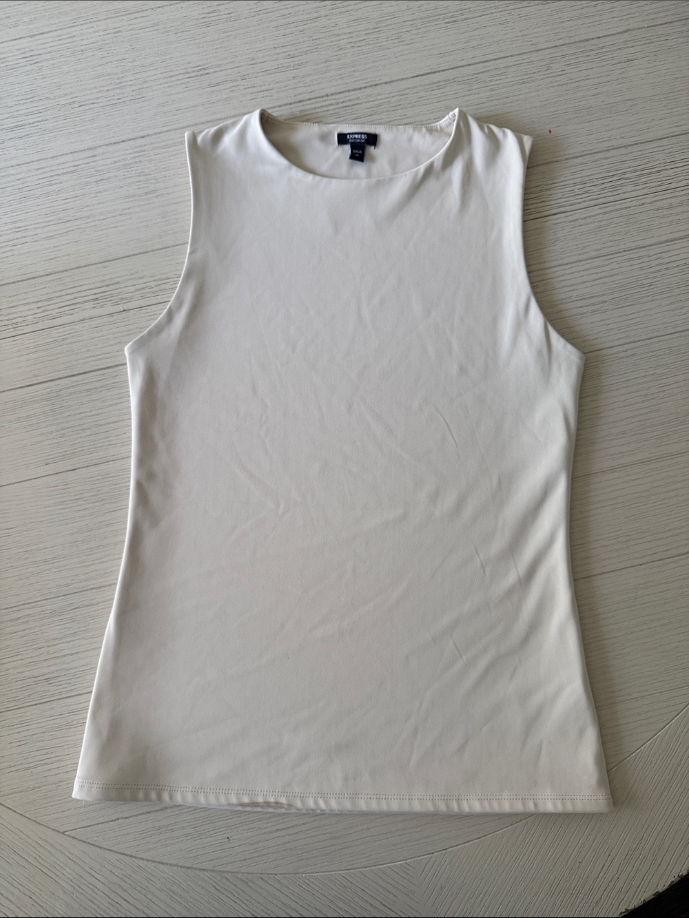 Express Cream Crewneck Sleeveless Tank Top